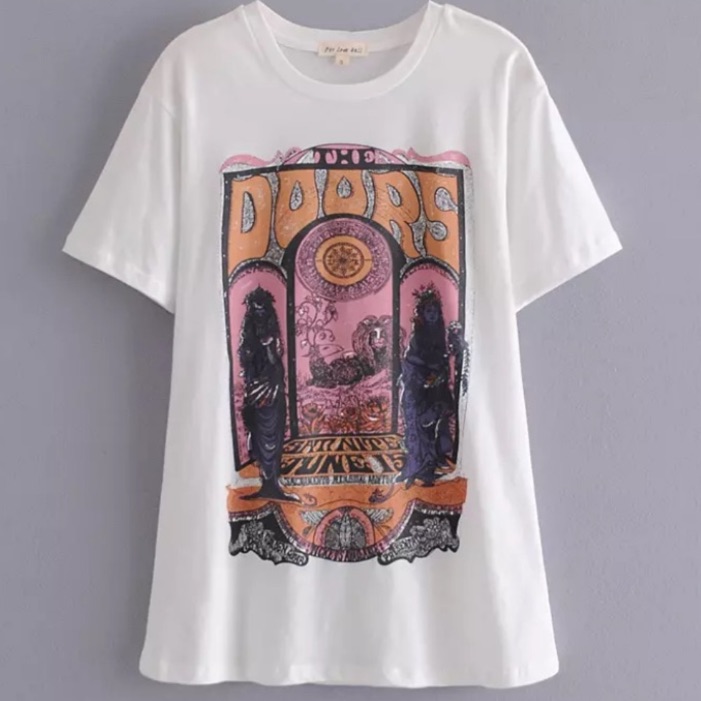 SLthe Doors Throwback Concert Graphic Tee New